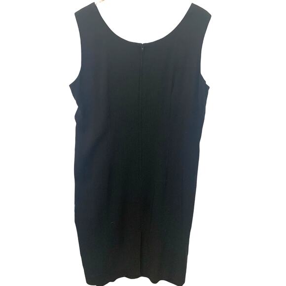 John Roberts 90s Black Dress & Long Jacket 18W Petite  Shift Open Front 2Pc Set - Picture 4 of 12